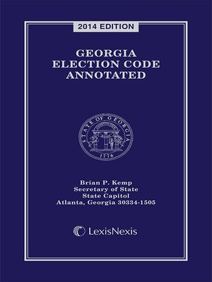 cover image of Georgia Election Code Annotated